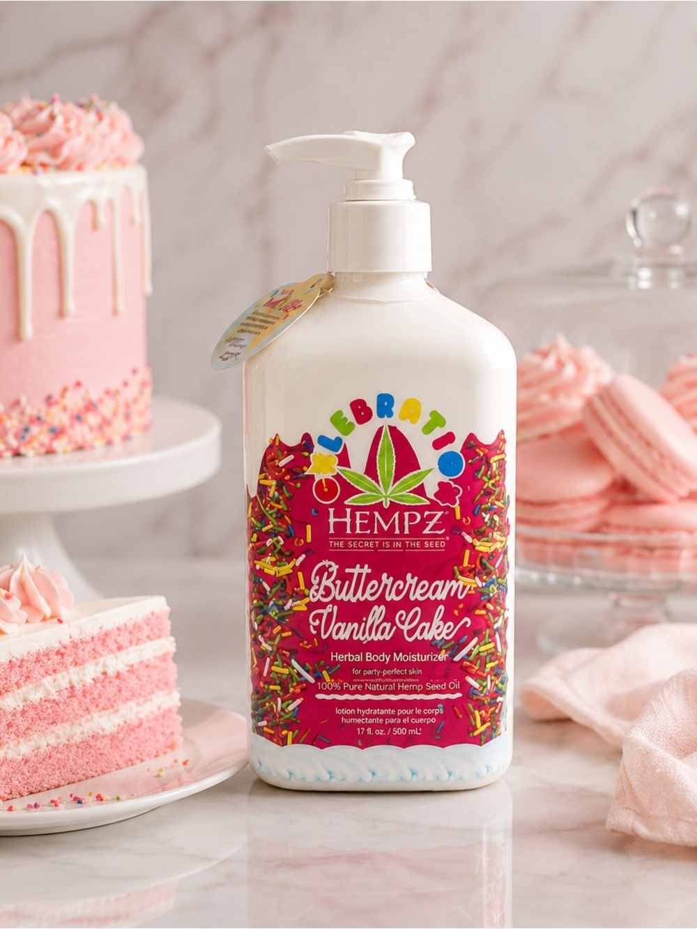 NEW Hempz Buttercream Vanilla Cake Lotion 17oz | Sweet Dessert Scent